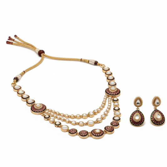 Meenakari Kundan Layered  Set