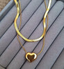 Dual Chain Necklace with heart