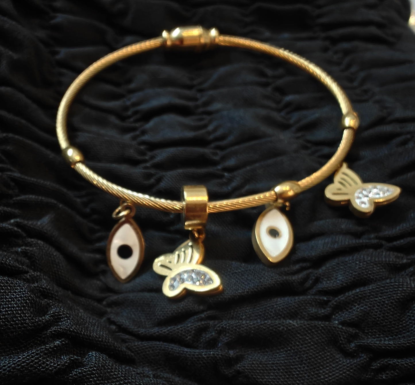 Gold Plated  Evil Eye Charm Bracelet