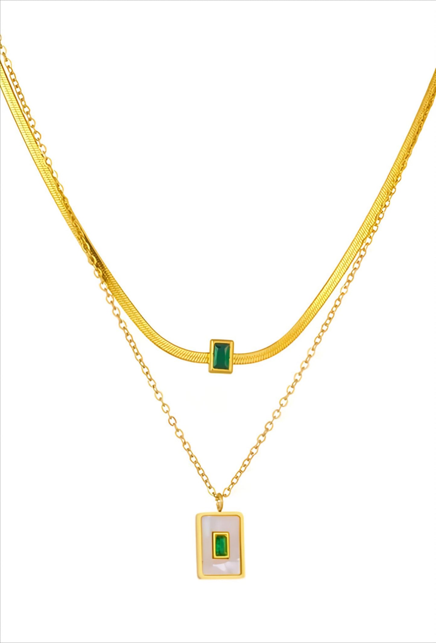Gold Plated Dual Chain Necklace