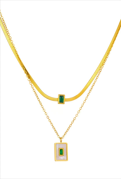 Gold Plated Dual Chain Necklace