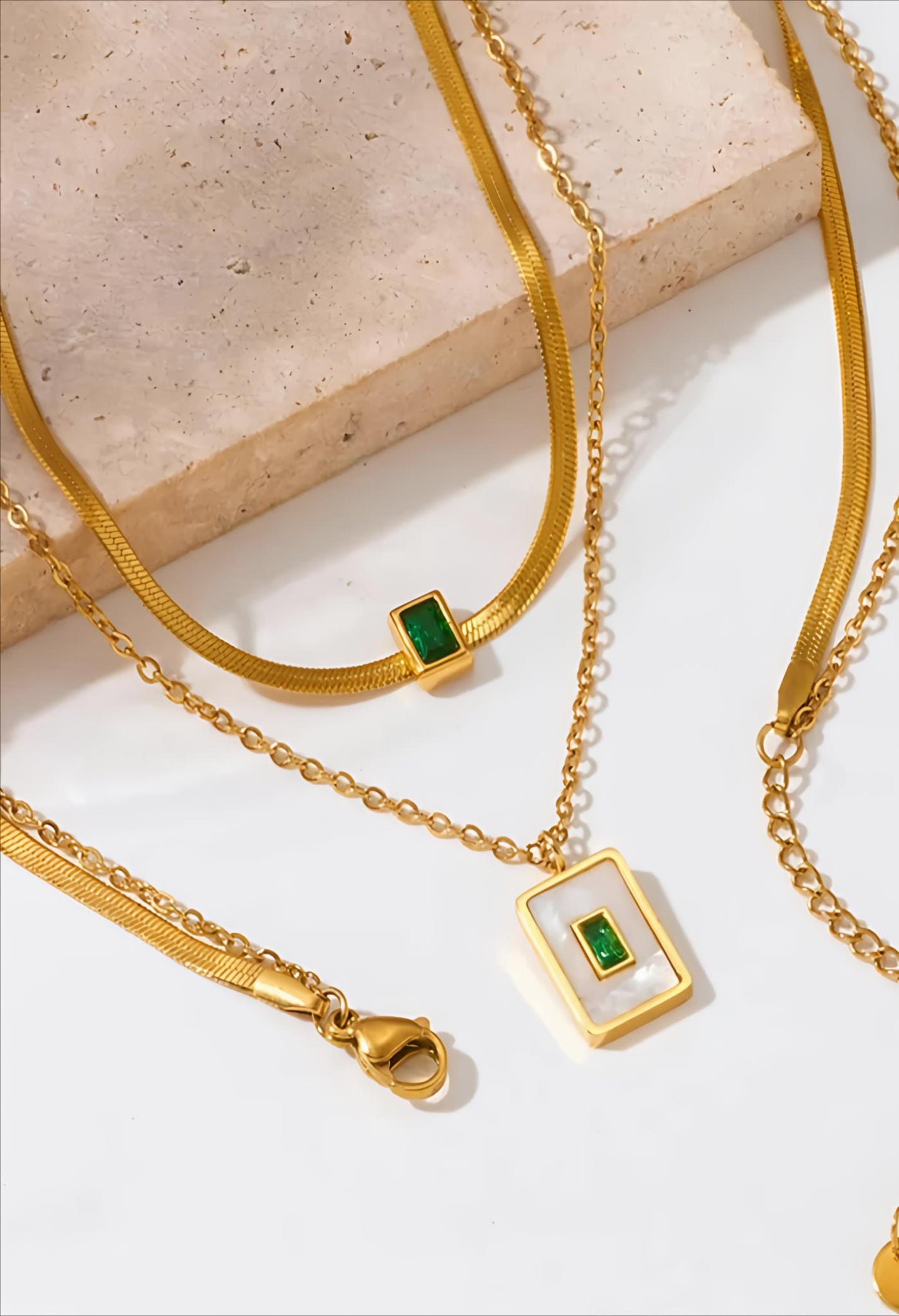 Gold Plated Dual Chain Necklace