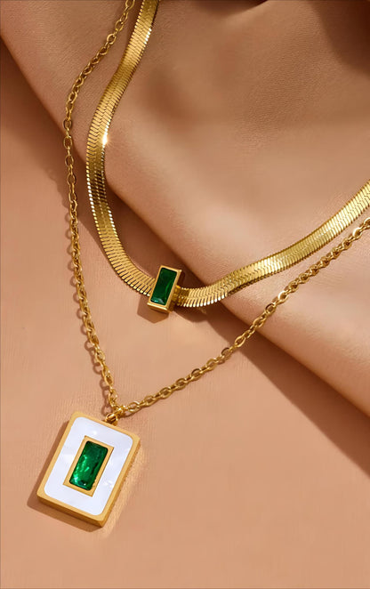 Gold Plated Dual Chain Necklace