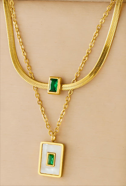 Gold Plated Dual Chain Necklace