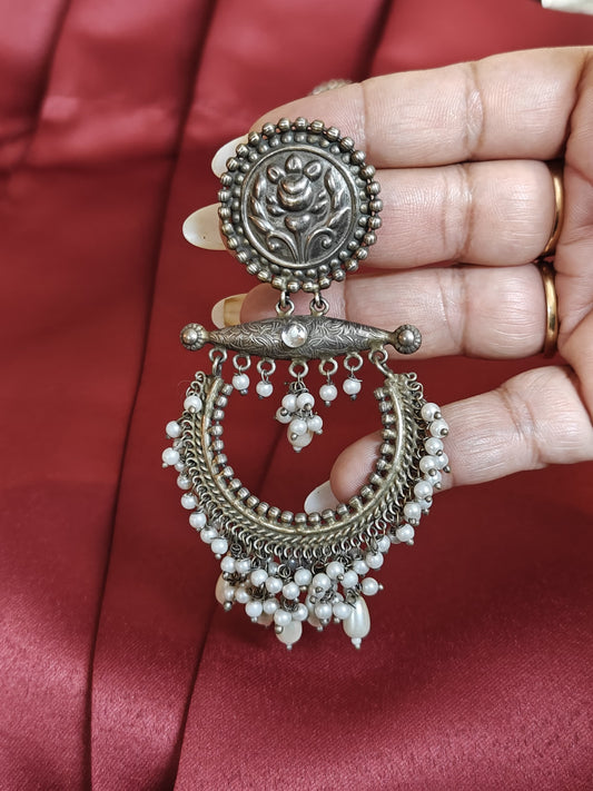 Chandrika Pearl Hoop Earrings