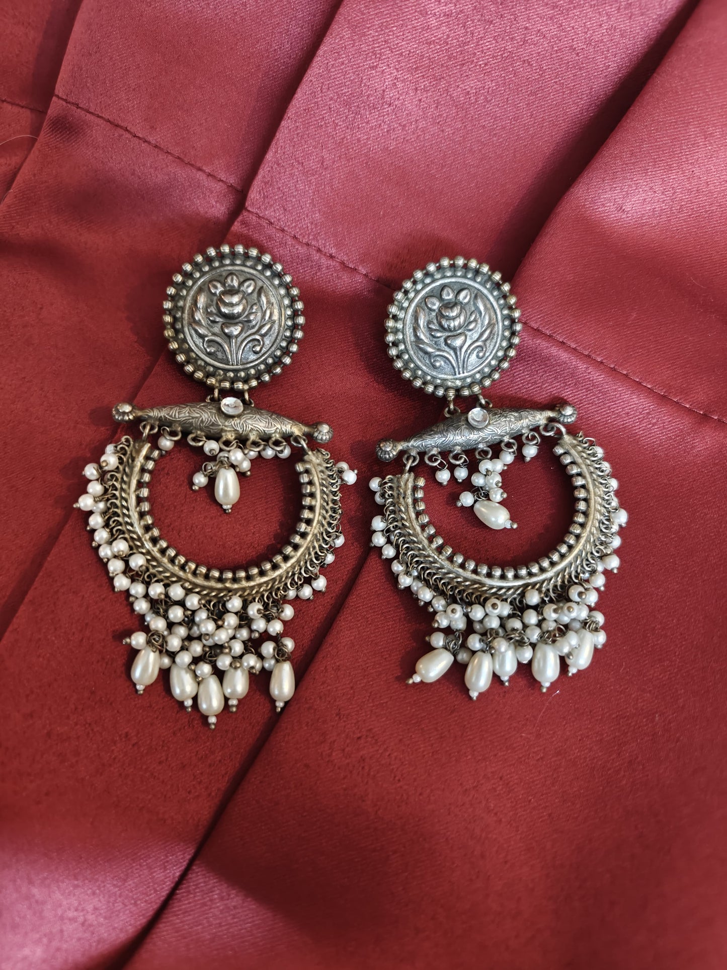 Chandrika Pearl Hoop Earrings