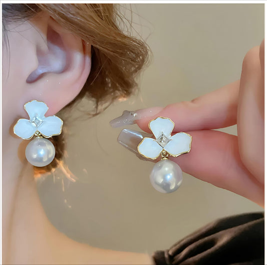 Three Leaf Flower Earrings