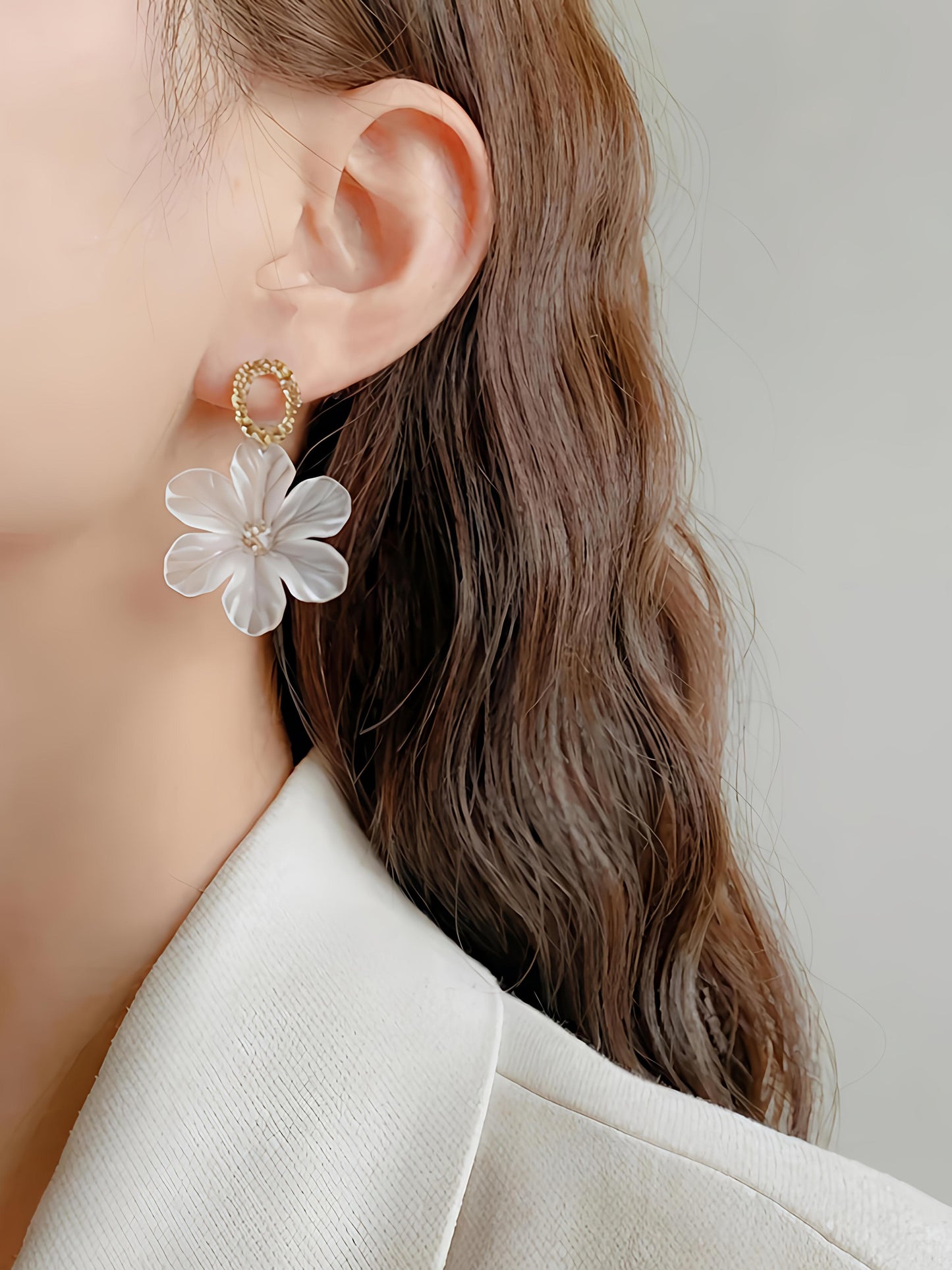 Frosted Flower Earrings