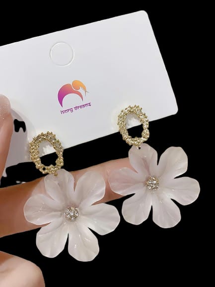 Frosted Flower Earrings