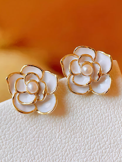 Pearl Rose Studs