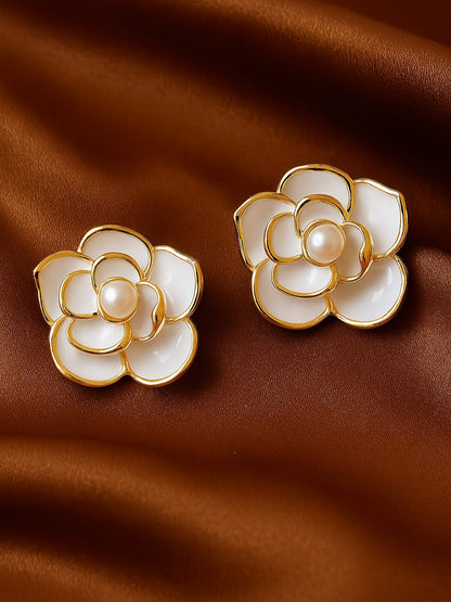 Pearl Rose Studs