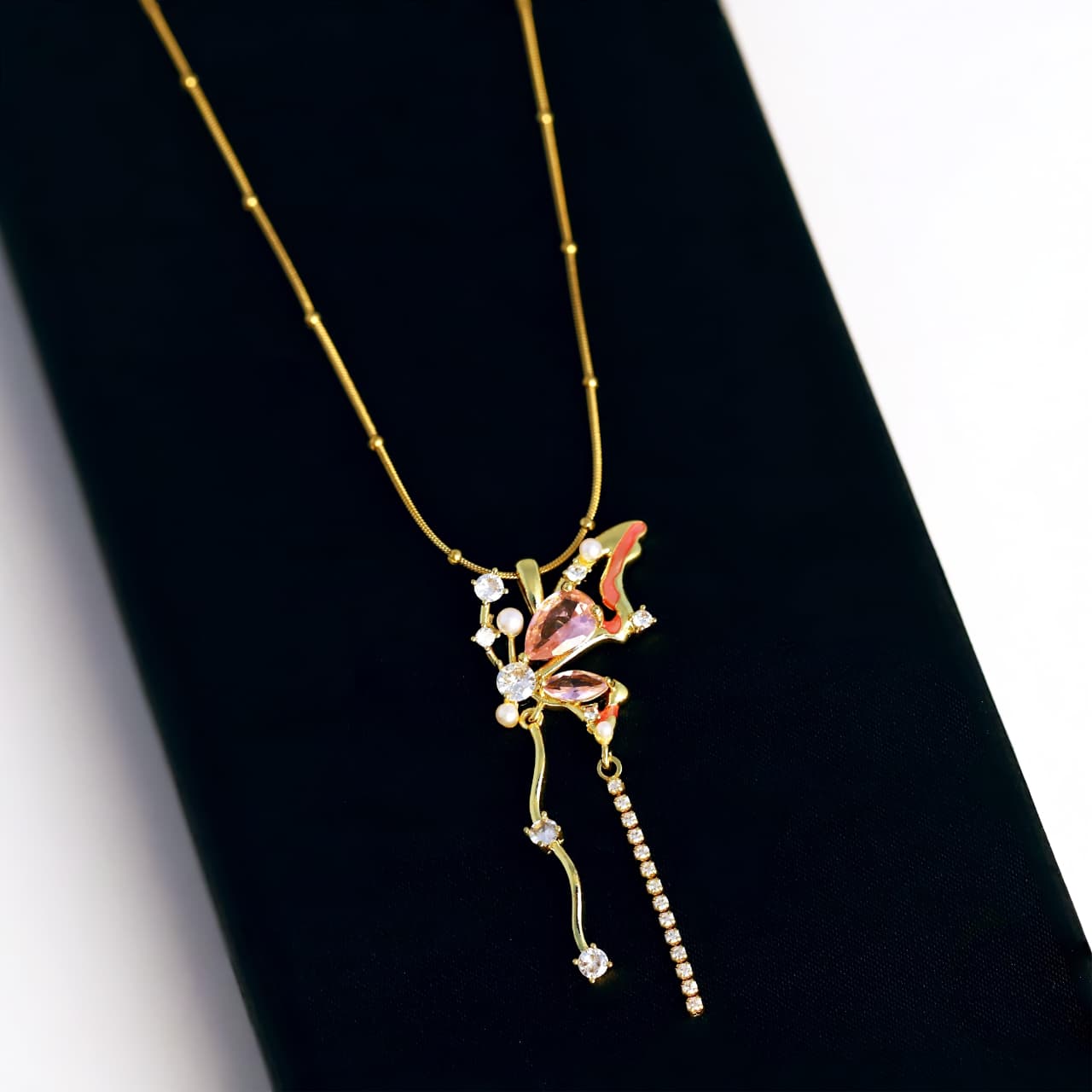 Blush Butterfly Elegance Necklace