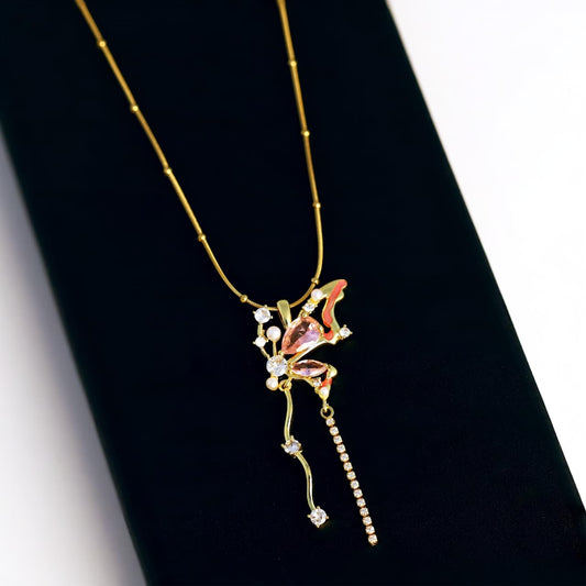 Blush Butterfly Elegance Necklace