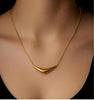 Elegant gold crescent necklace