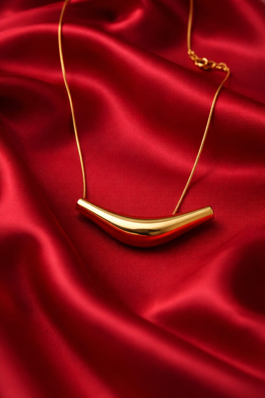 elegant gold crescent necklace