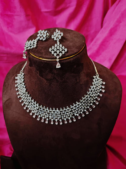 Blush Cascade Crystal Choker Set