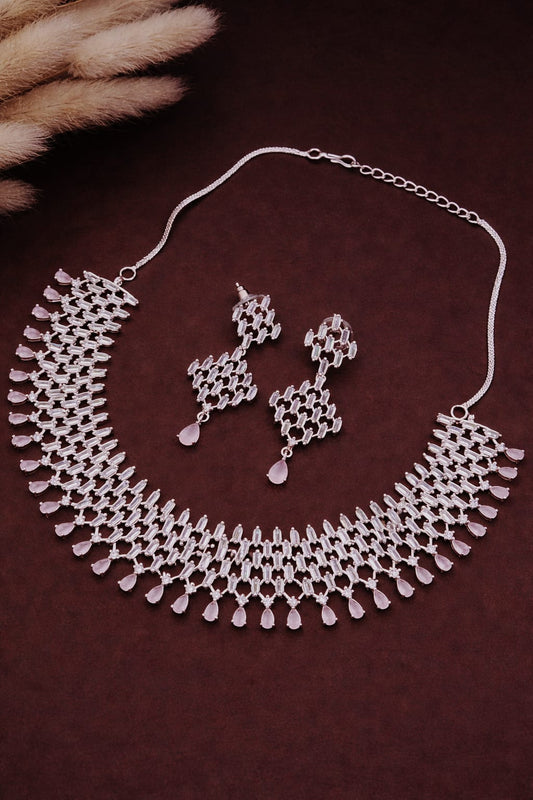 Blush Cascade Crystal Choker Set