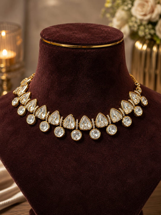 Ivory Dreams Crystal Polki Choker Set