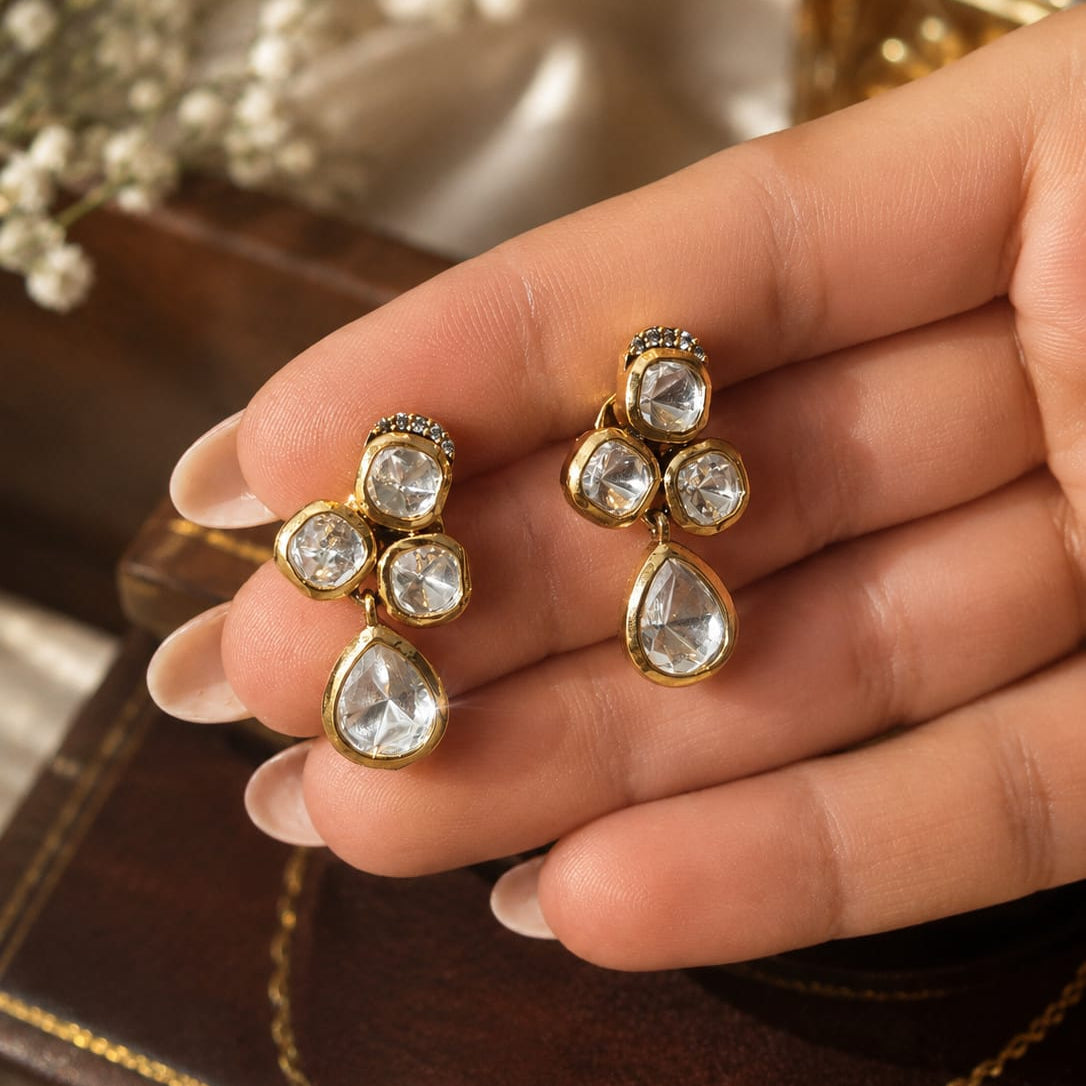 regal radiance gold-tone polki jewelry set