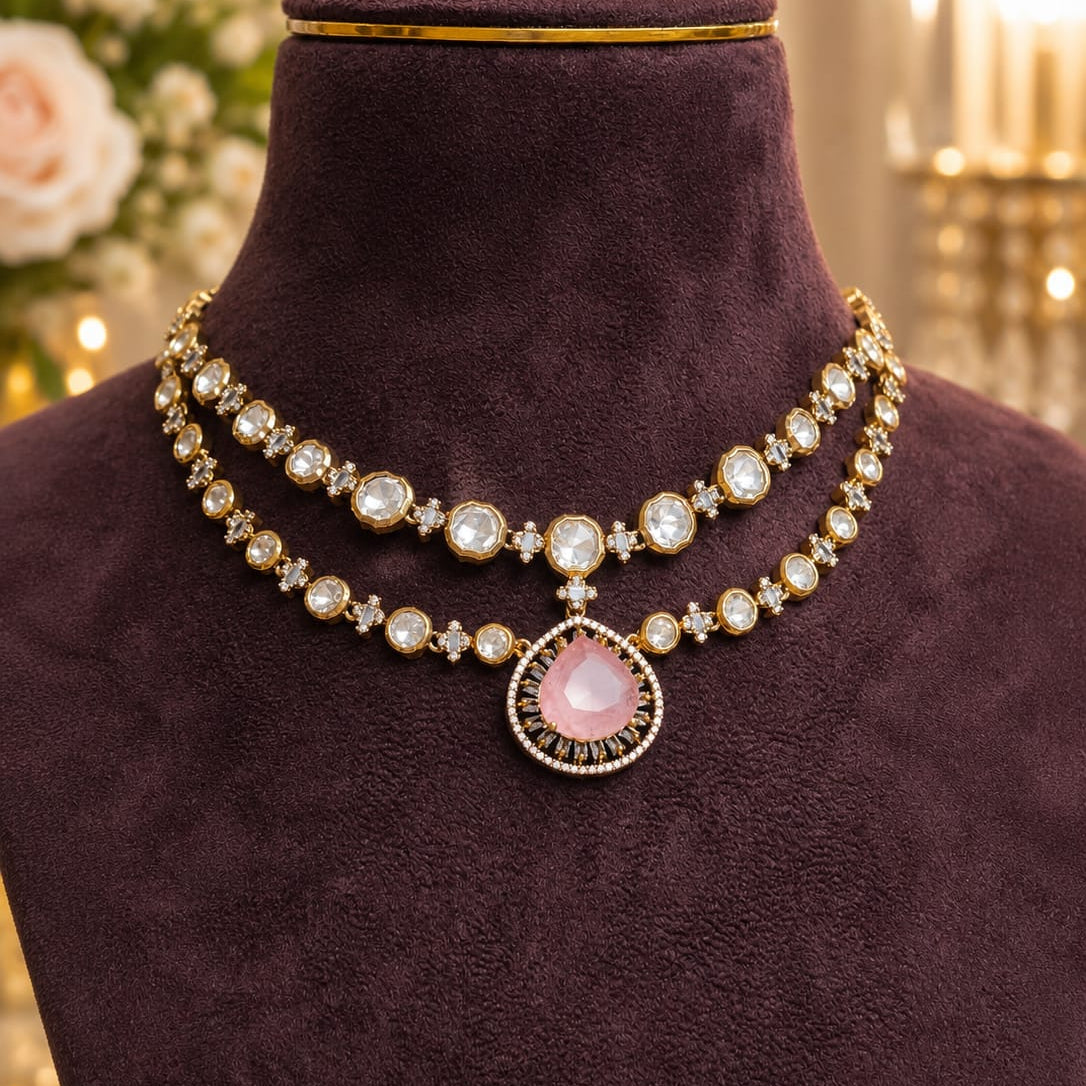 rosé crystal victorian  set