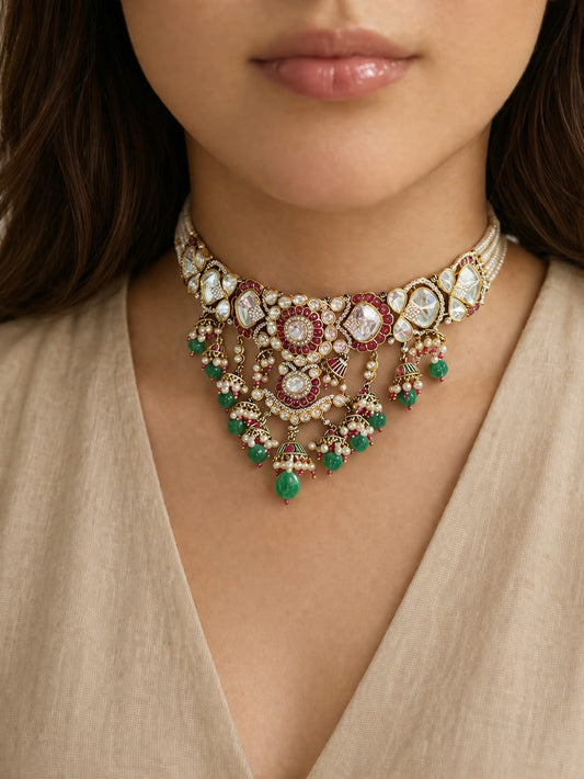 Maharani Ruby & Emerald Kundan Bridal Set