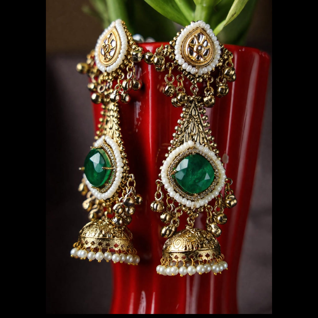 amber bloom ethnic jhumkas