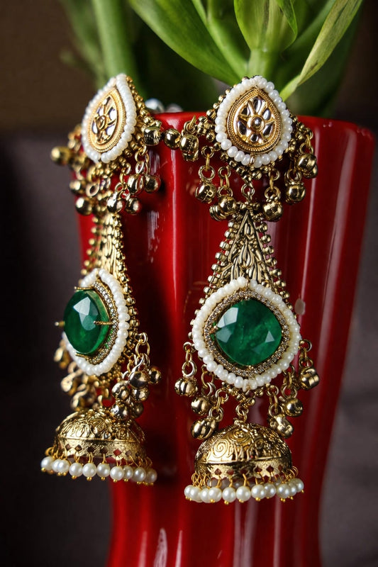 Amber Bloom Ethnic Jhumkas