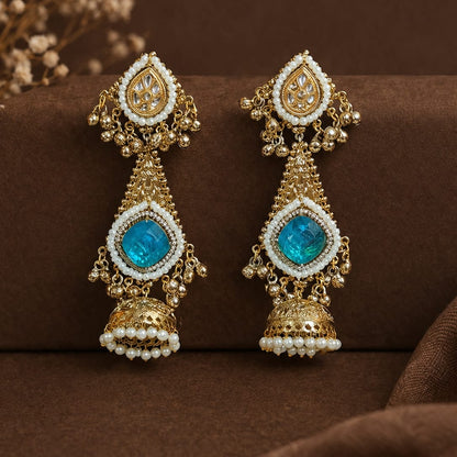 Amber Bloom Ethnic Jhumkas
