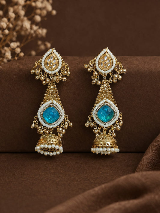 Amber Bloom Ethnic Jhumkas