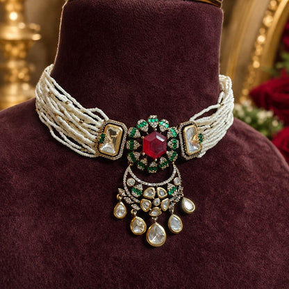 Noor Polki  Choker Necklace Set