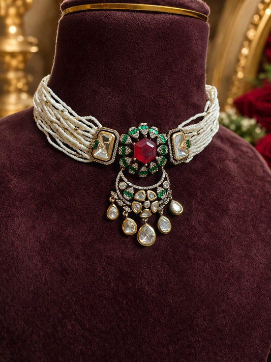 Noor Polki  Choker Necklace Set