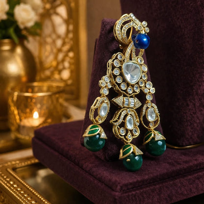 Maharani Peacock Bridal Kundan Necklace Set