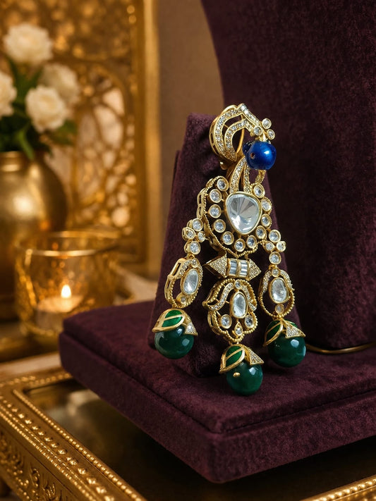 Maharani Peacock Bridal Kundan Necklace Set