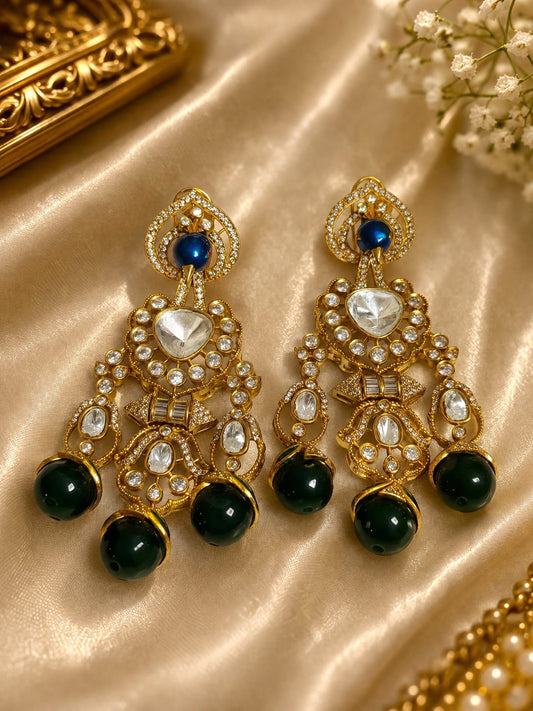 Maharani Peacock Bridal Kundan Necklace Set