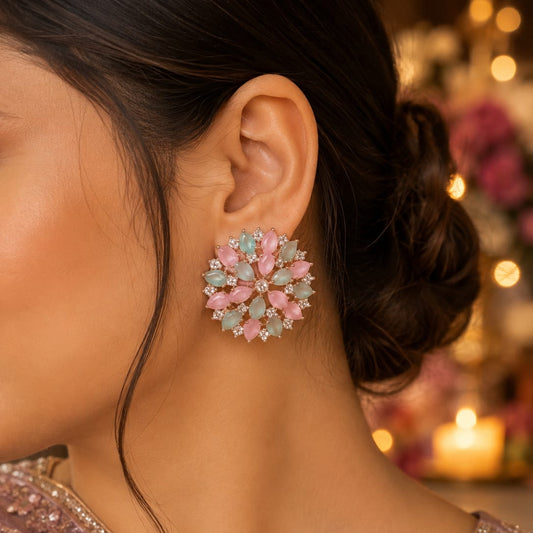 Petal Crystal Statement Studs