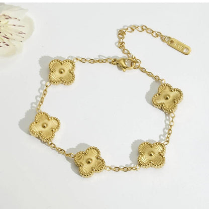 Gold Plated Clover Bracelet