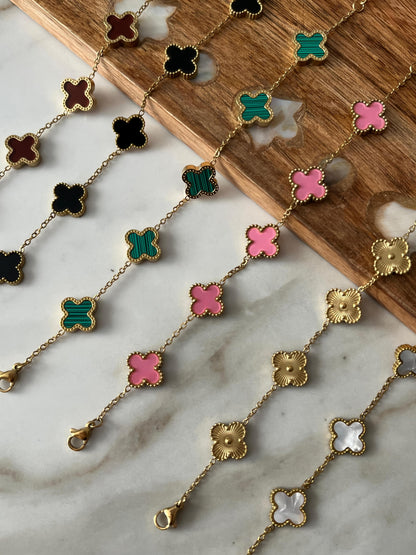Gold Plated Clover Bracelet