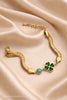 Anti tarnish green clover bracelet