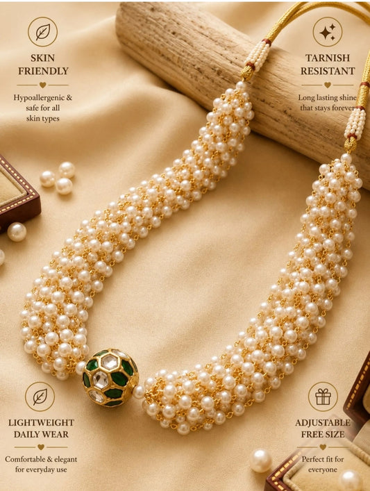 Zarina Pearl Weave Necklace