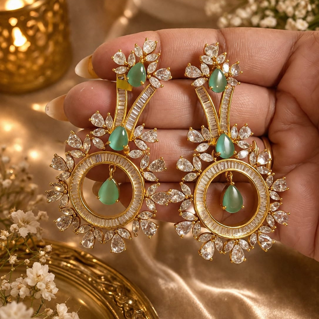 royal  stone statement earrings