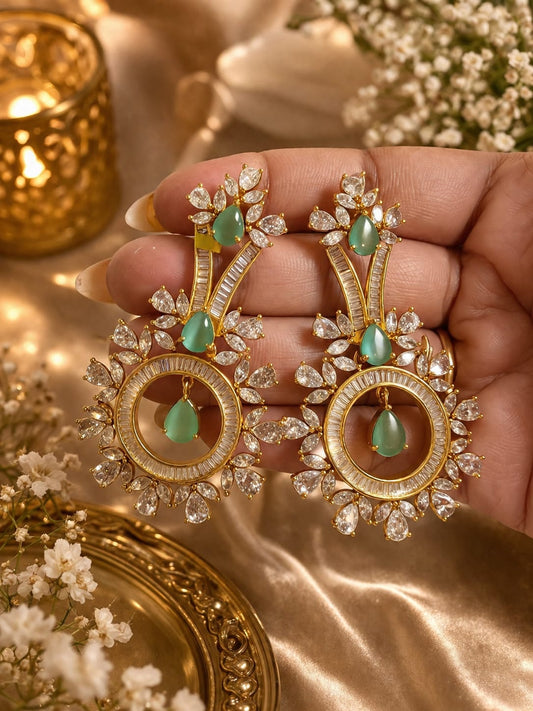 Royal  Stone Statement Earrings