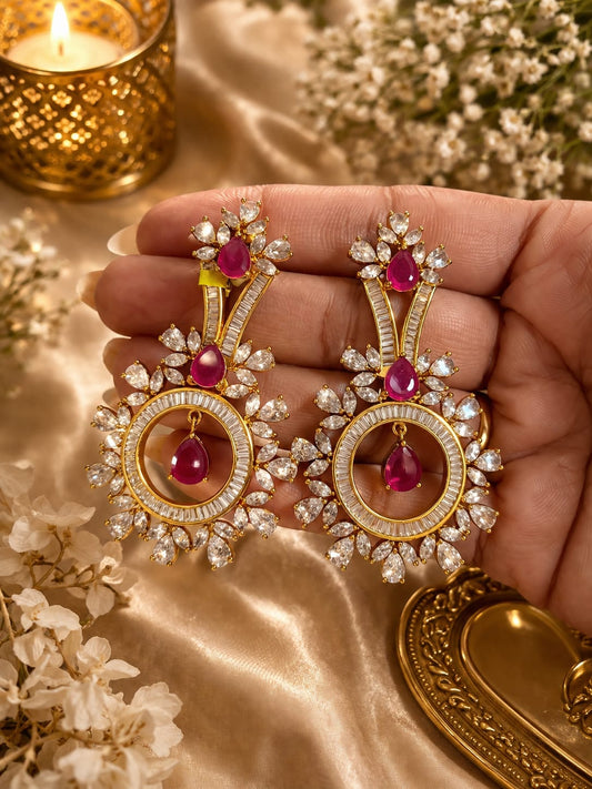 Royal  Stone Statement Earrings