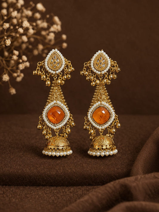 Amber Bloom Ethnic Jhumkas