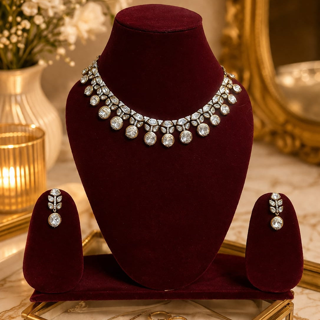 ivory dreams crystal polki choker set