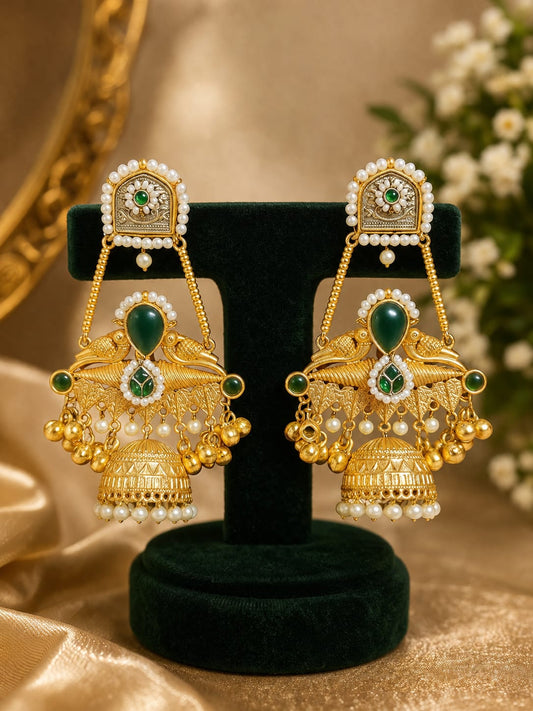 Dual-Tone Peacock Jhumka