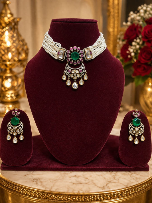 Noor Polki  Choker Necklace Set