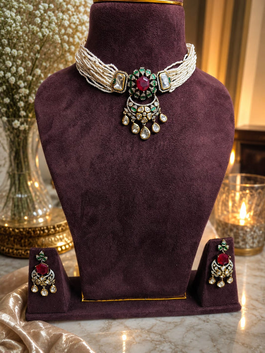 Noor Polki  Choker Necklace Set