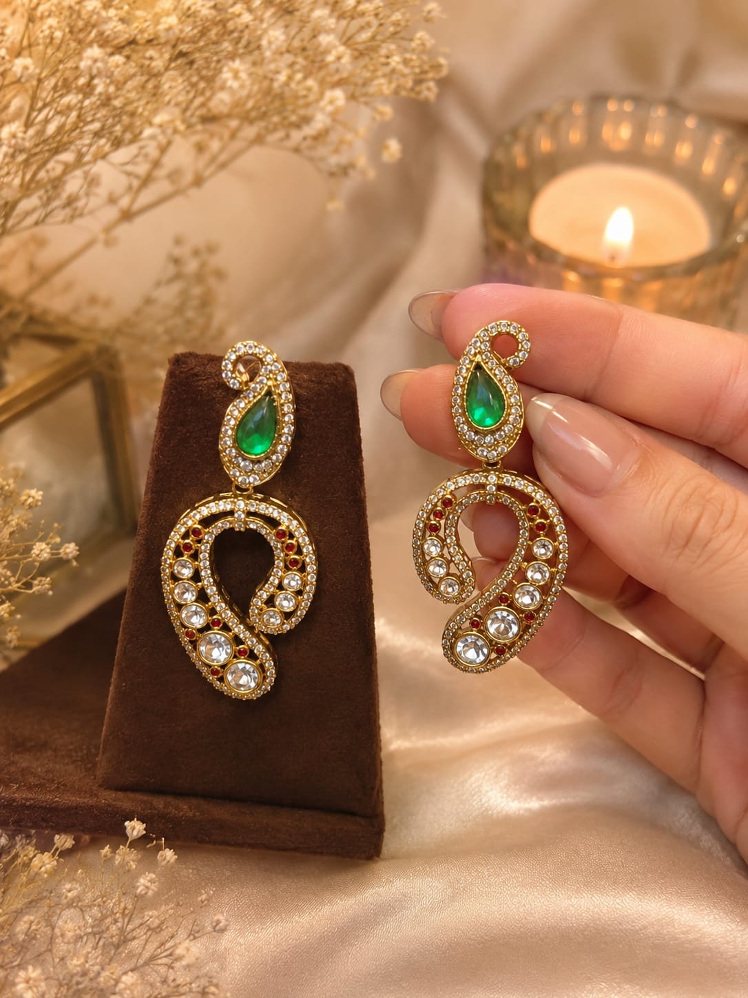 crystal designer drop earrings