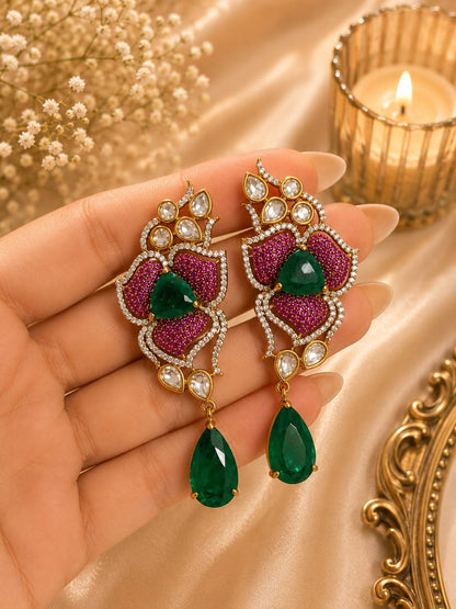 Meher  Floral Statement Earrings