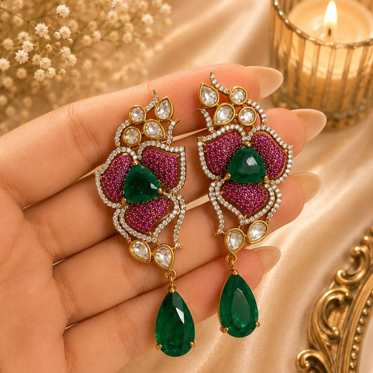 Meher  Floral Statement Earrings
